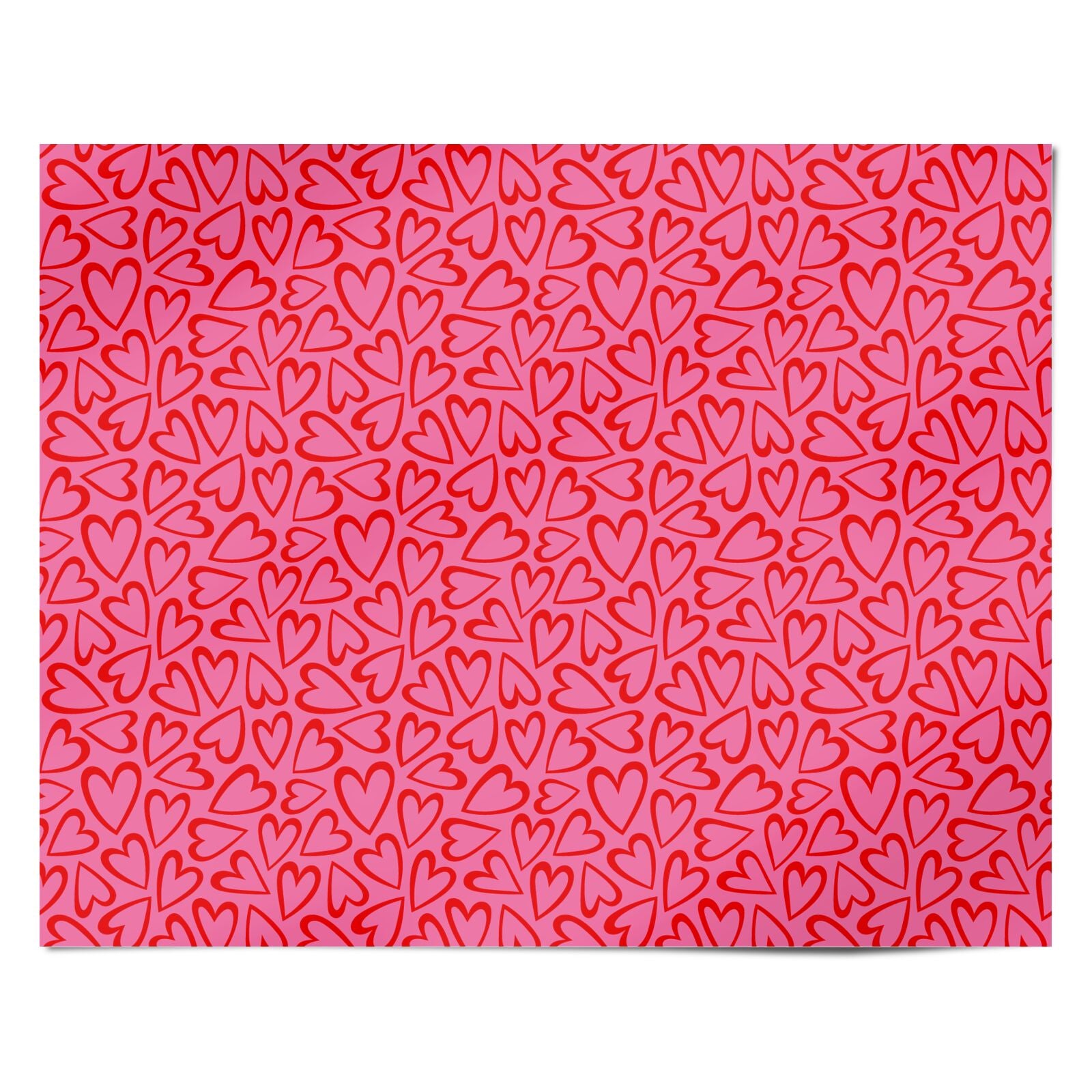 Pink and Red Love Heart Personalised Wrapping Paper Alternative