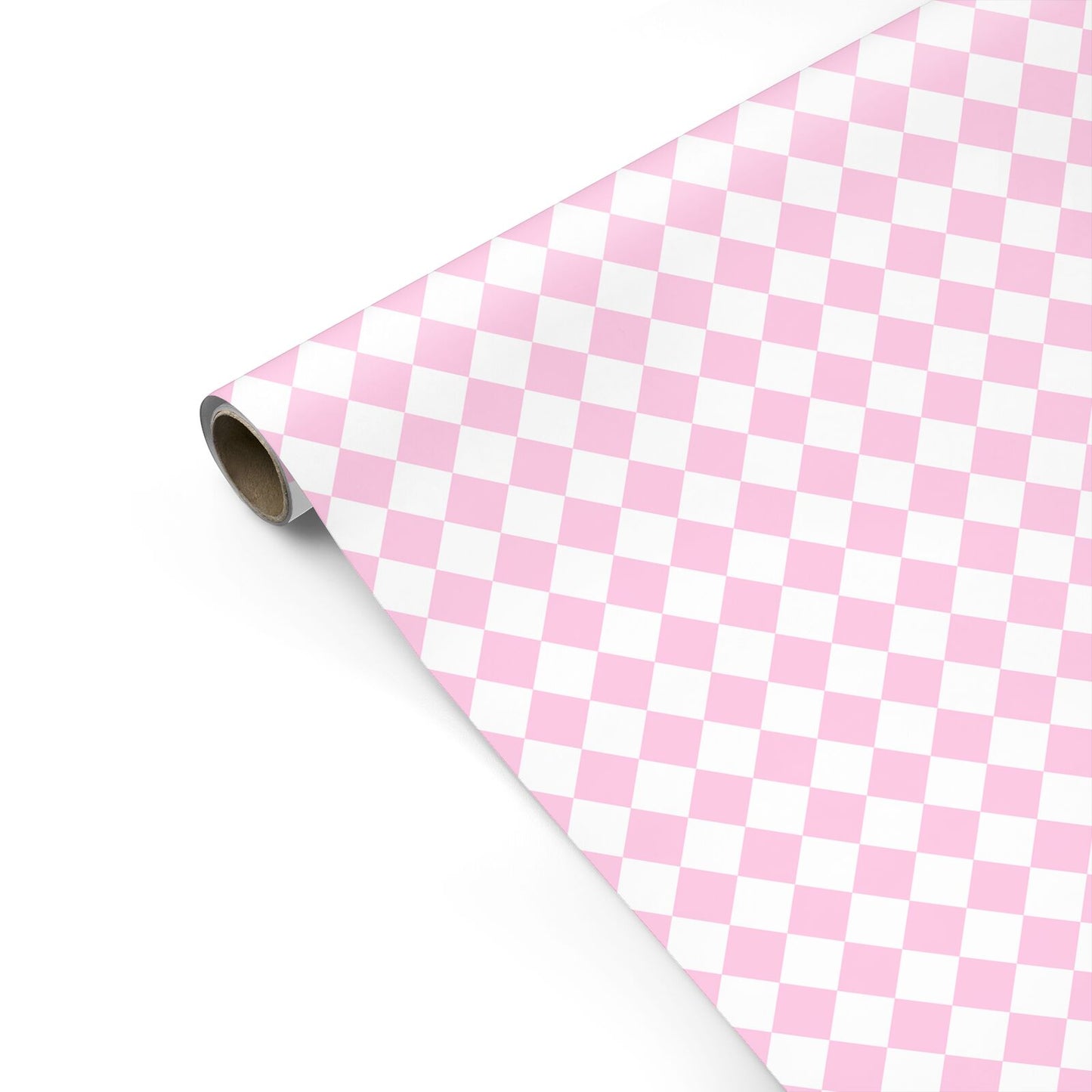 Pink and White Checkered Personalised Gift Wrap