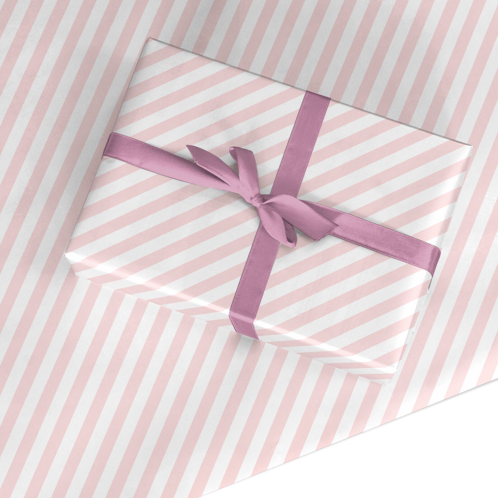 Pink and White Striped Custom Wrapping Paper