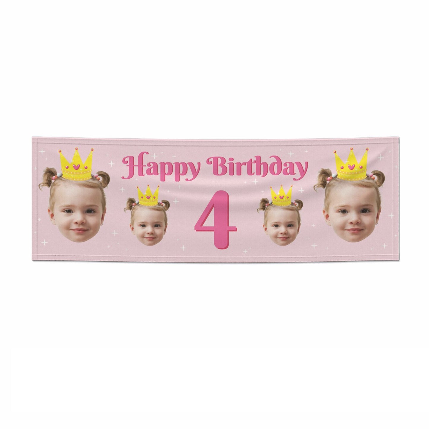 Princess Birthday Photo Face 6x2 Paper Banner