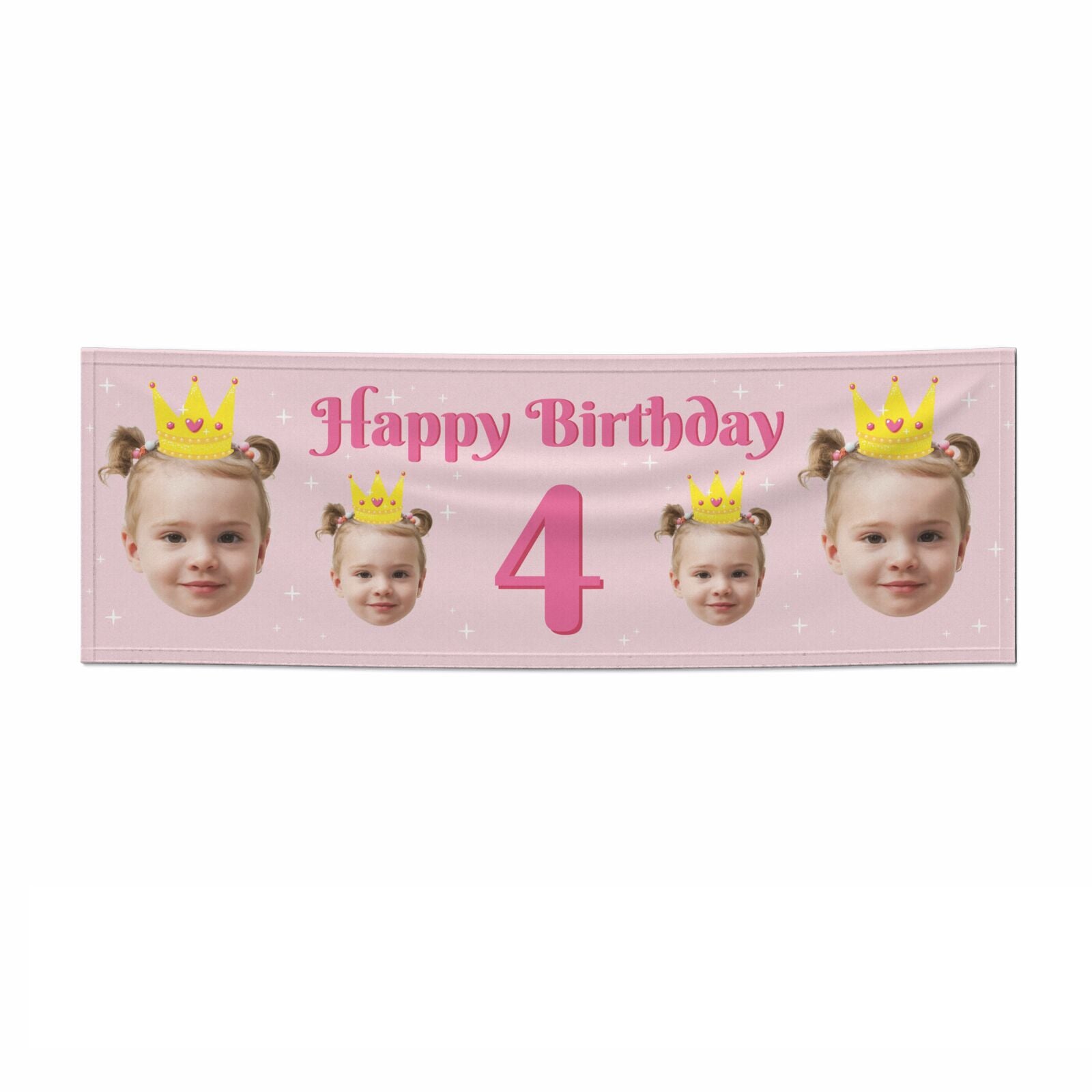 Princess Birthday Photo Face 6x2 Paper Banner