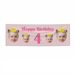 Princess Birthday Photo Face Banner