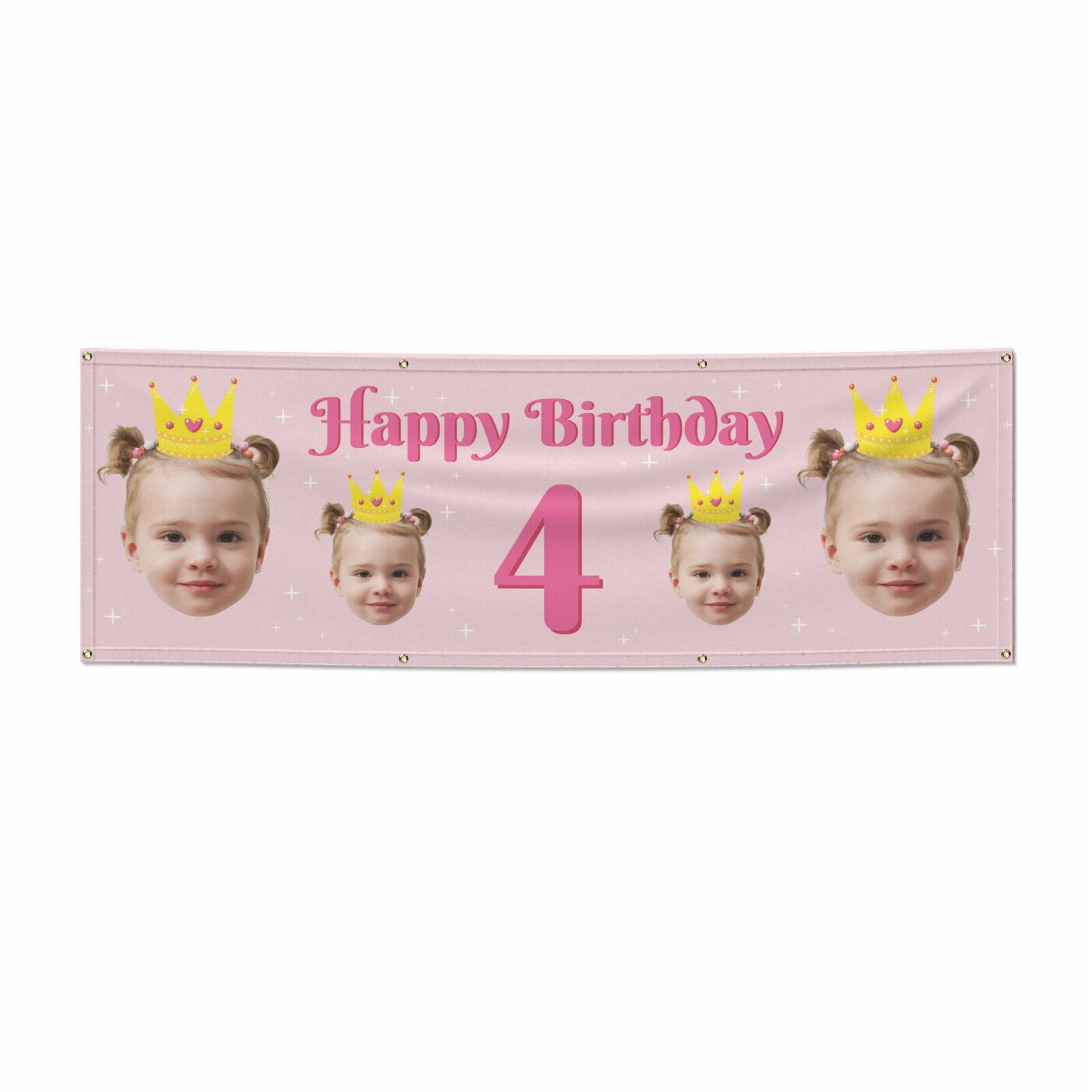 Princess Birthday Photo Face 6x2 Vinly Banner with Grommets