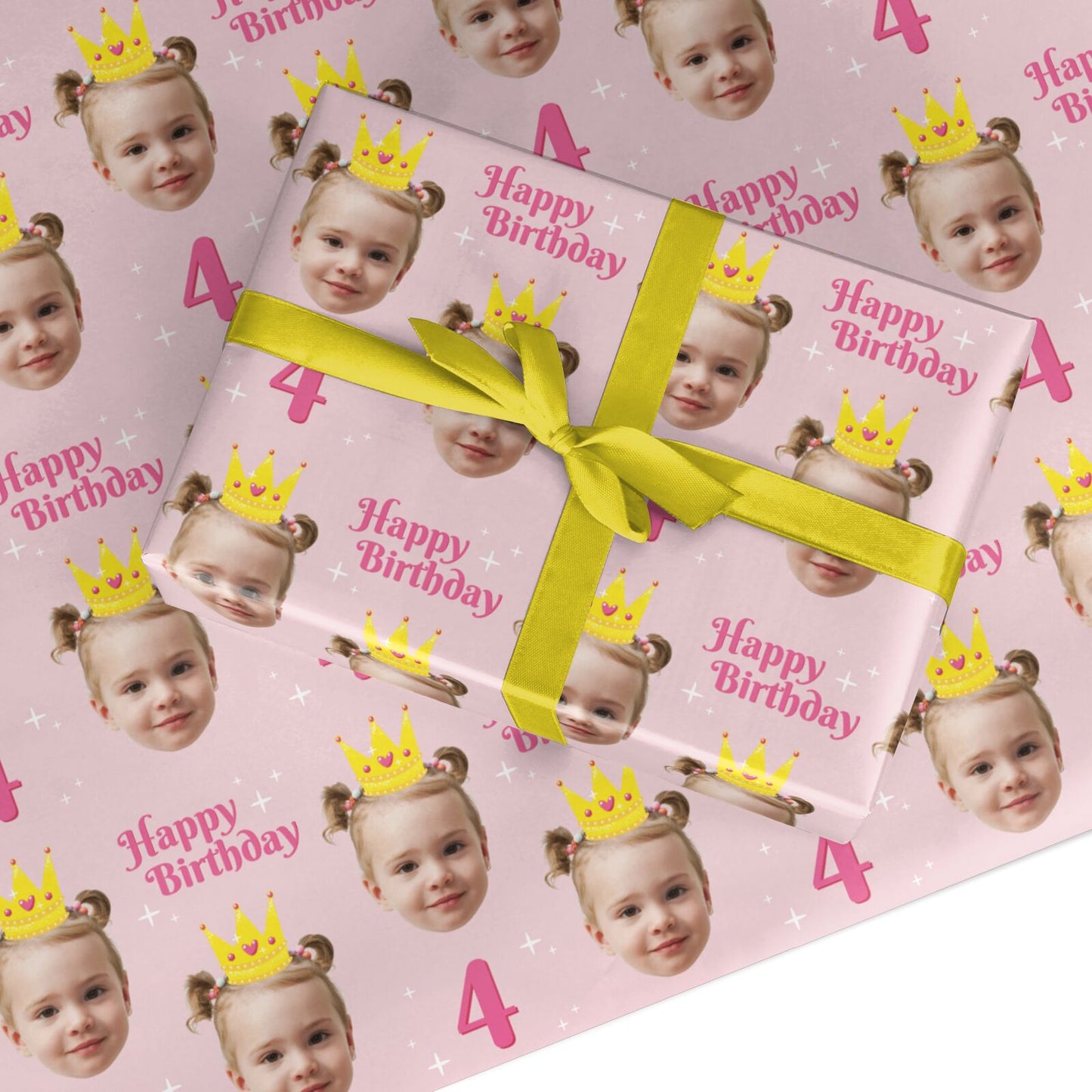 Princess Birthday Photo Face Custom Wrapping Paper