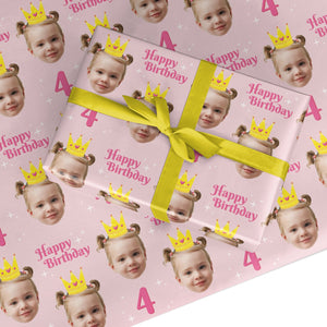 Princess Birthday Photo Face Wrapping Paper