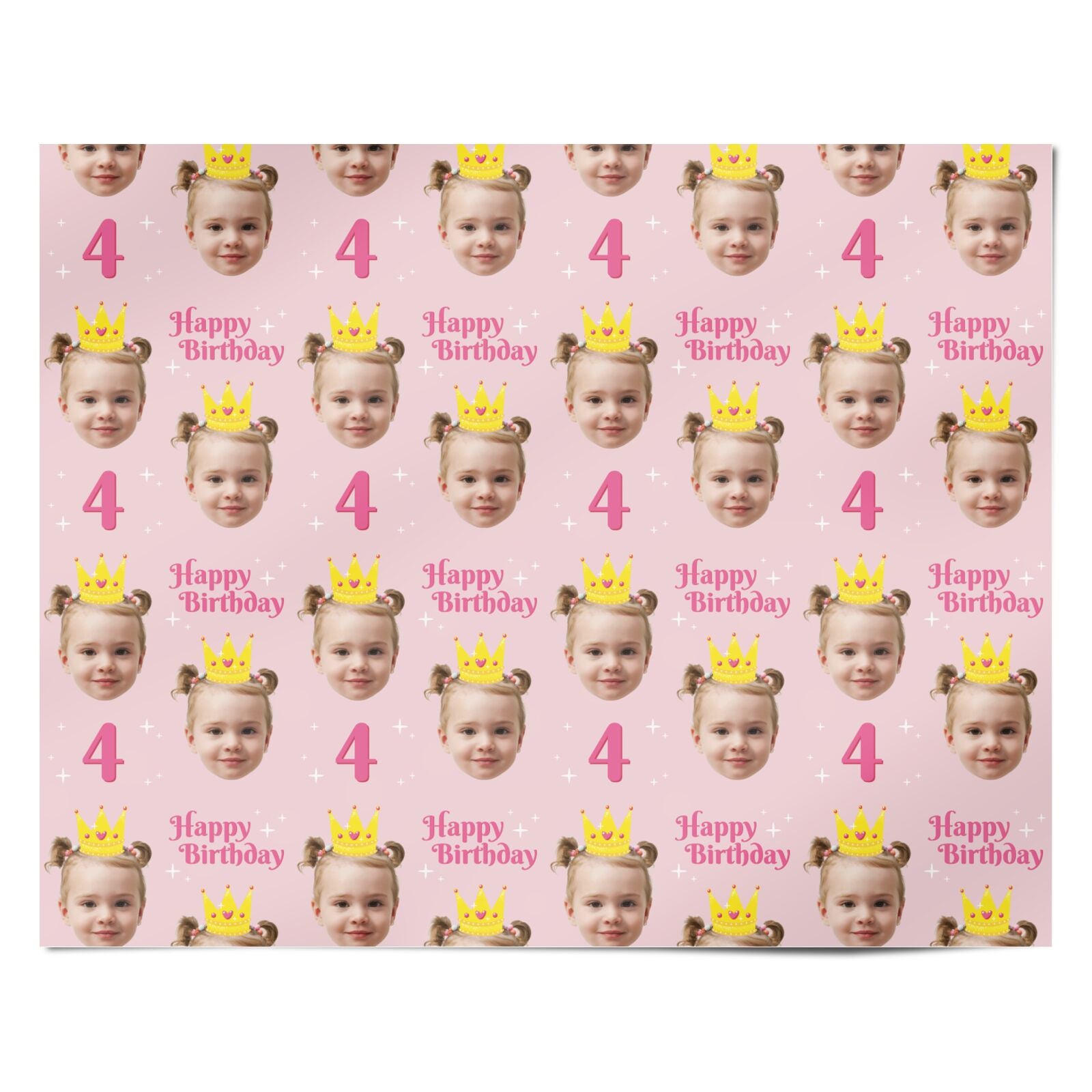 Princess Birthday Photo Face Personalised Wrapping Paper Alternative