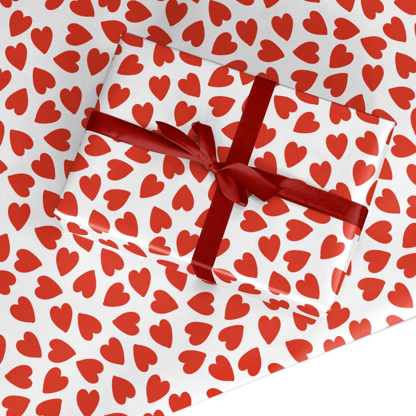 Red Love Heart Pattern Custom Wrapping Paper