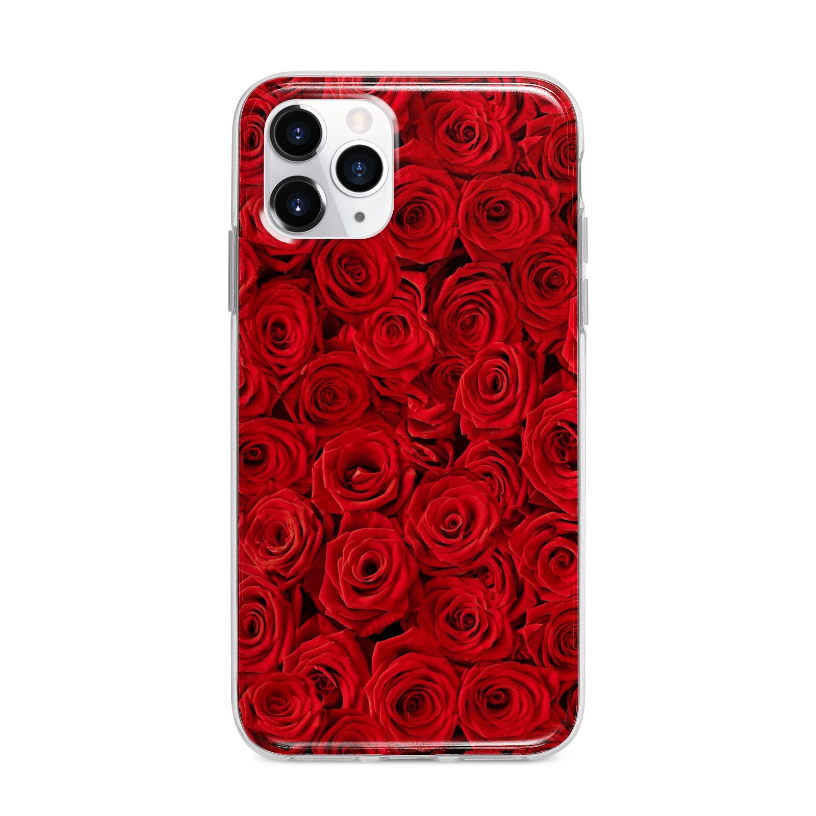 Red Rose Apple iPhone 11 Pro Max in Silver with Bumper Case