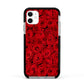 Red Rose Apple iPhone 11 in White with Black Impact Case