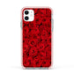 Red Rose Apple iPhone 11 in White with Pink Impact Case