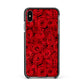 Red Rose Apple iPhone Xs Max Impact Case Black Edge on Black Phone