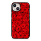 Red Rose iPhone 13 Black Impact Case on Silver phone