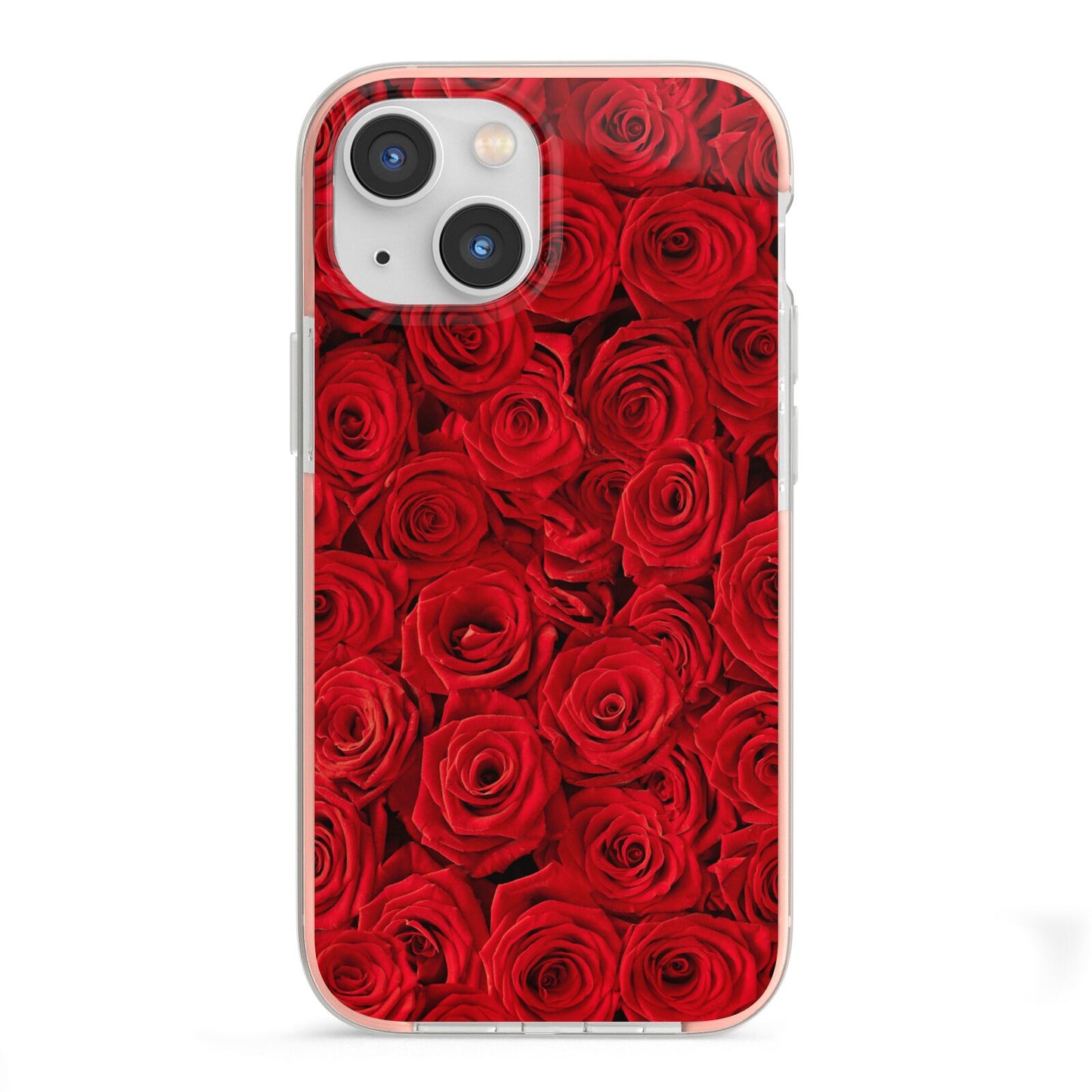 Red Rose iPhone 13 Mini TPU Impact Case with Pink Edges