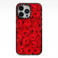 Red Rose iPhone 13 Pro Black Impact Case on Silver phone