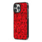 Red Rose iPhone 13 Pro Max Black Impact Case Side Angle on Silver phone