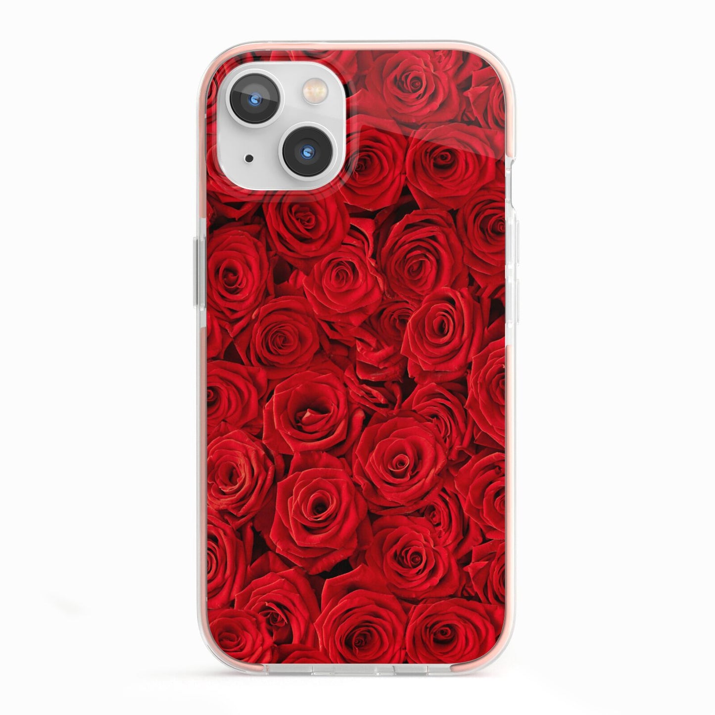 Red Rose iPhone 13 TPU Impact Case with Pink Edges