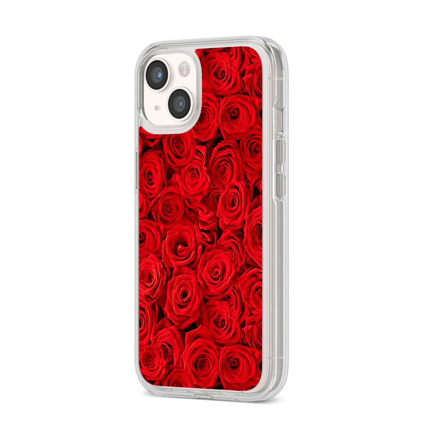 Red Rose iPhone 14 Clear Tough Case Starlight Angled Image