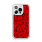 Red Rose iPhone 14 Pro Glitter Tough Case Silver