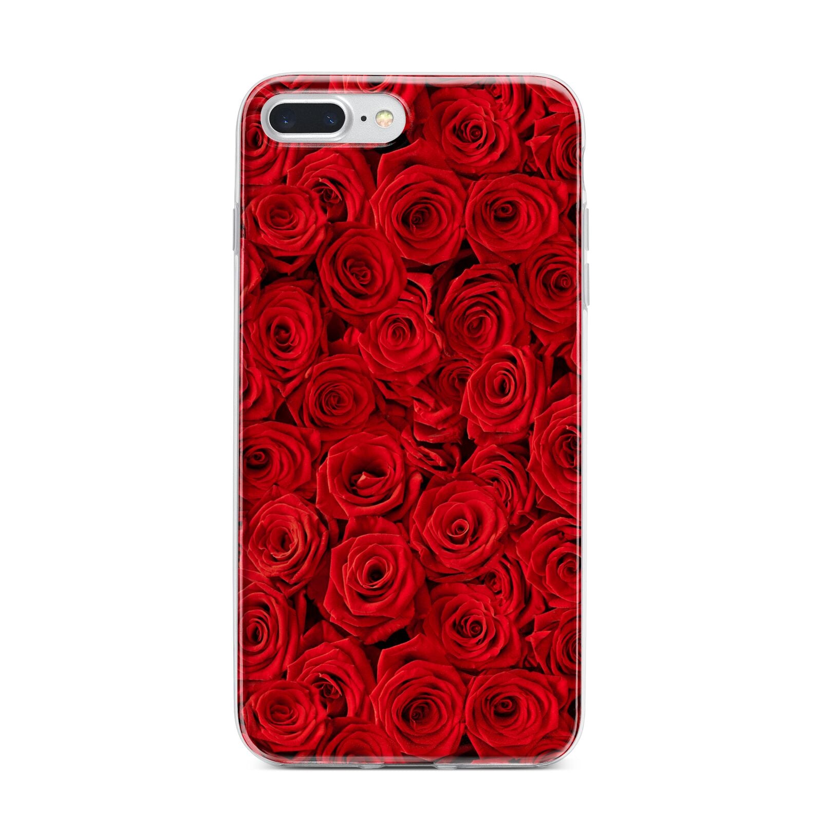 Red Rose iPhone 7 Plus Bumper Case on Silver iPhone