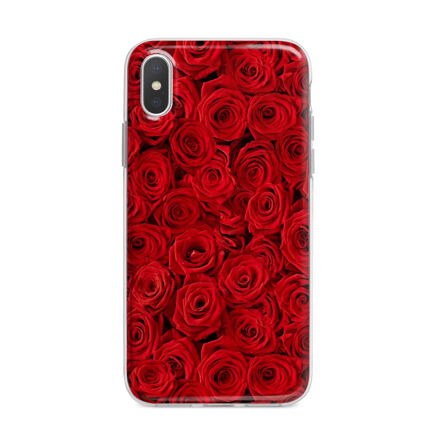 Red Rose iPhone X Bumper Case on Silver iPhone Alternative Image 1