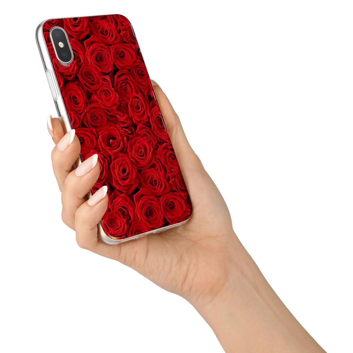 Red Rose iPhone X Bumper Case on Silver iPhone Alternative Image 2