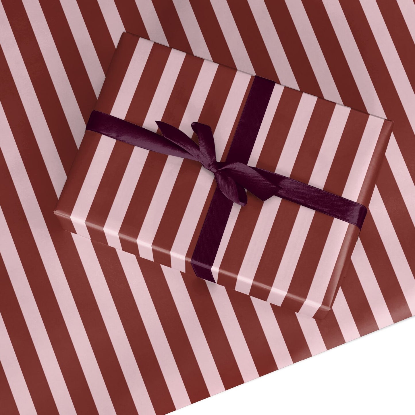 Red and Pink Striped Custom Wrapping Paper