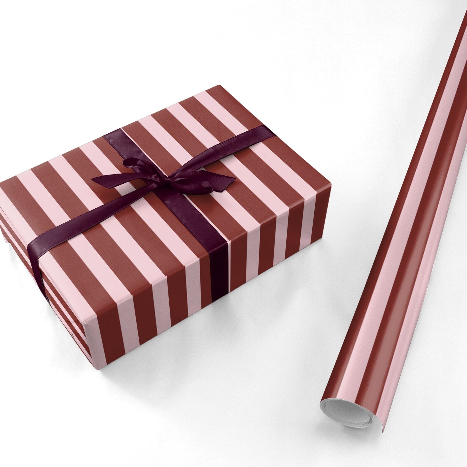 Red and Pink Striped Personalised Wrapping Paper