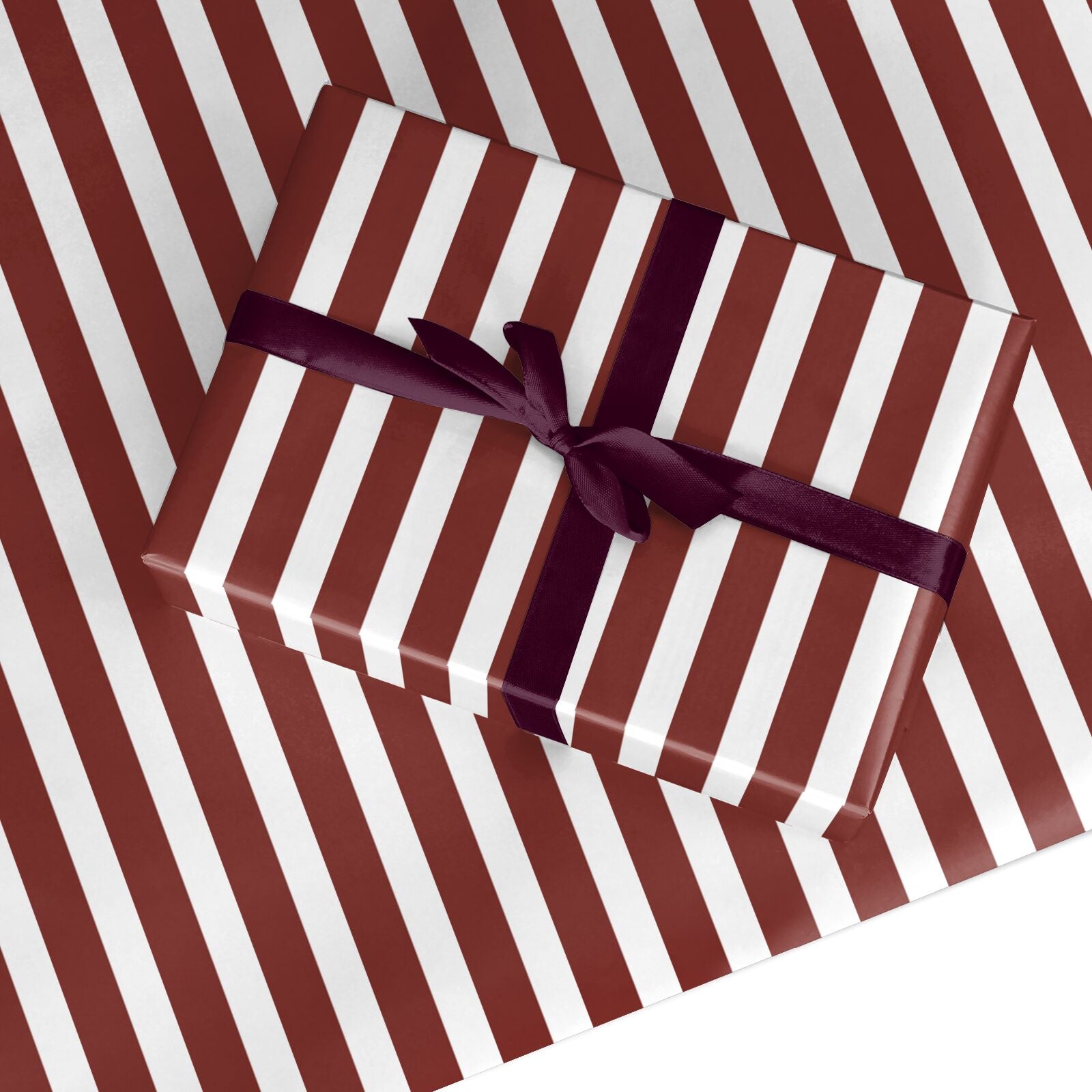 Red and White Stripe Custom Wrapping Paper