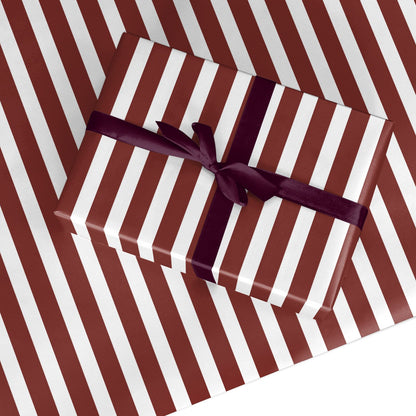 Red and White Stripe Custom Wrapping Paper