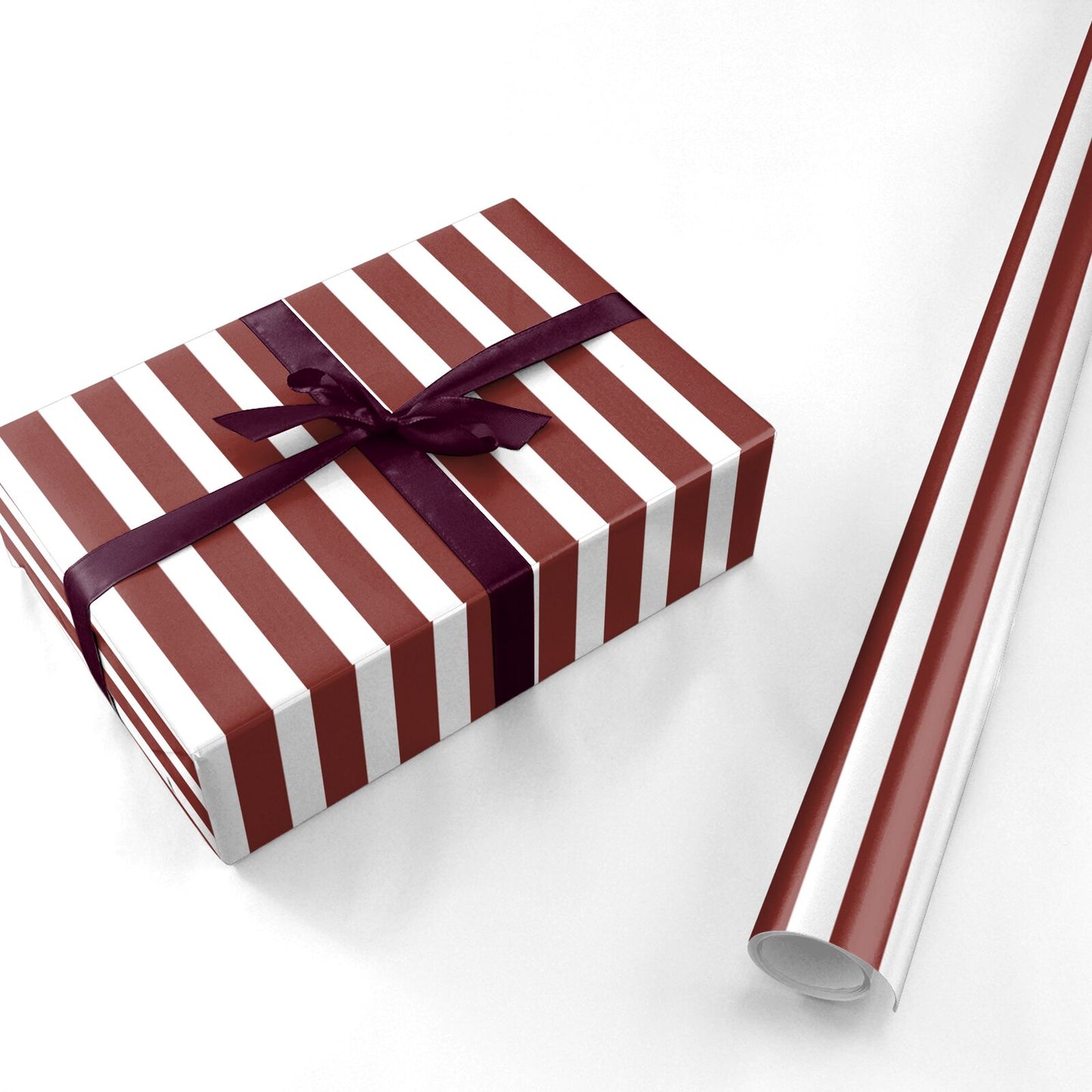 Red and White Stripe Personalised Wrapping Paper