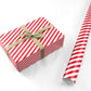 Red and White Striped Personalised Wrapping Paper