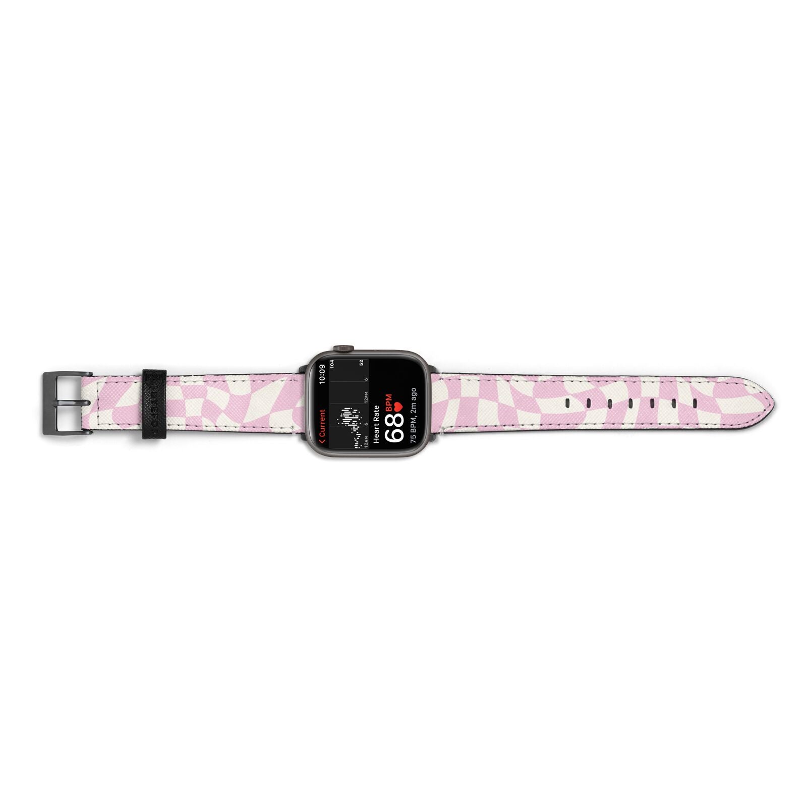 Retro Pink Check Apple Watch Strap Size 38mm Landscape Image Space Grey Hardware