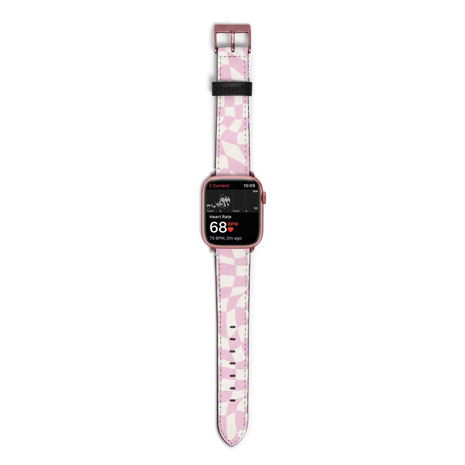 Retro Pink Check Apple Watch Strap Size 38mm with Rose Gold Hardware