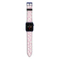 Retro Pink Check Apple Watch Strap with Blue Hardware