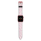 Retro Pink Check Apple Watch Strap with Red Hardware