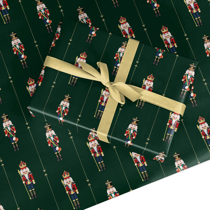 Rich Green Nutcracker Custom Wrapping Paper