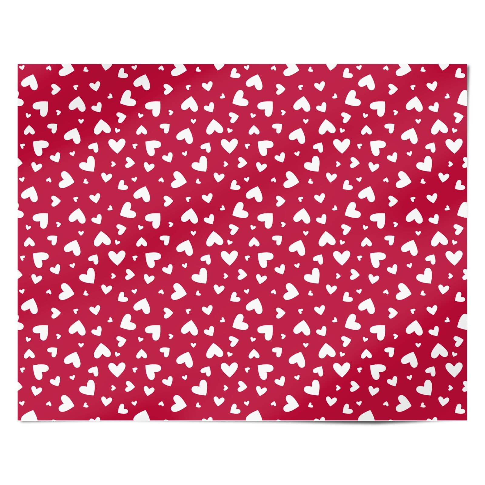 Romantic Red Heart Pattern Personalised Wrapping Paper Alternative