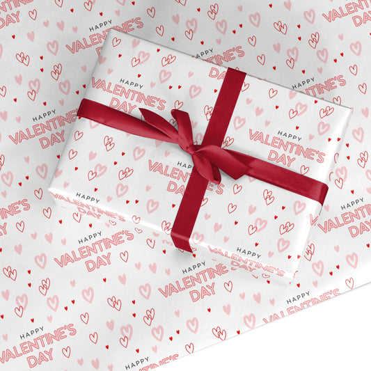 Romantic Valentines Day Card Custom Wrapping Paper