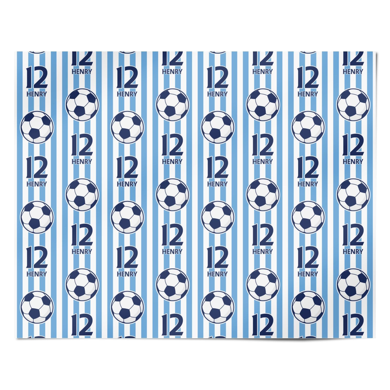 Sky Blue Personalised Football Personalised Wrapping Paper Alternative