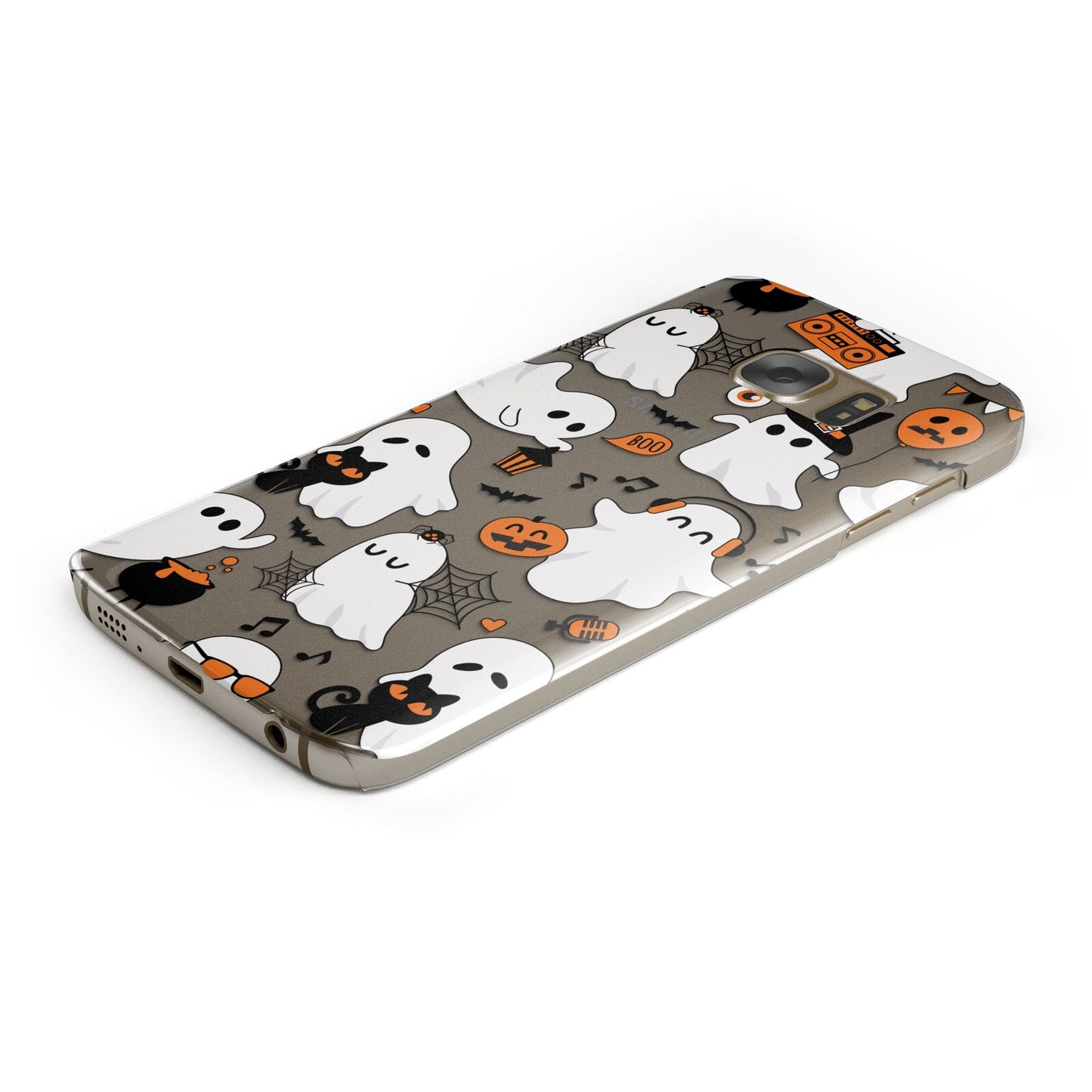 Spooky Halloween Ghost Protective Samsung Galaxy Case Angled Image