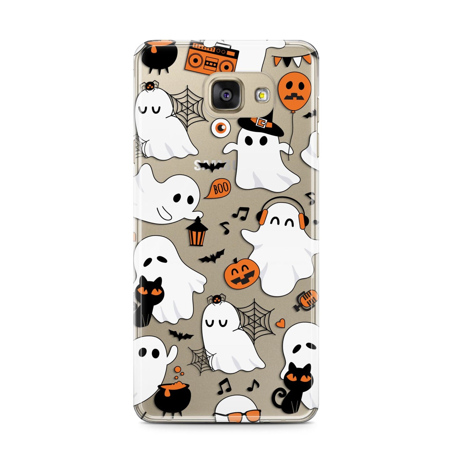 Spooky Halloween Ghost Samsung Galaxy A7 2016 Case on gold phone