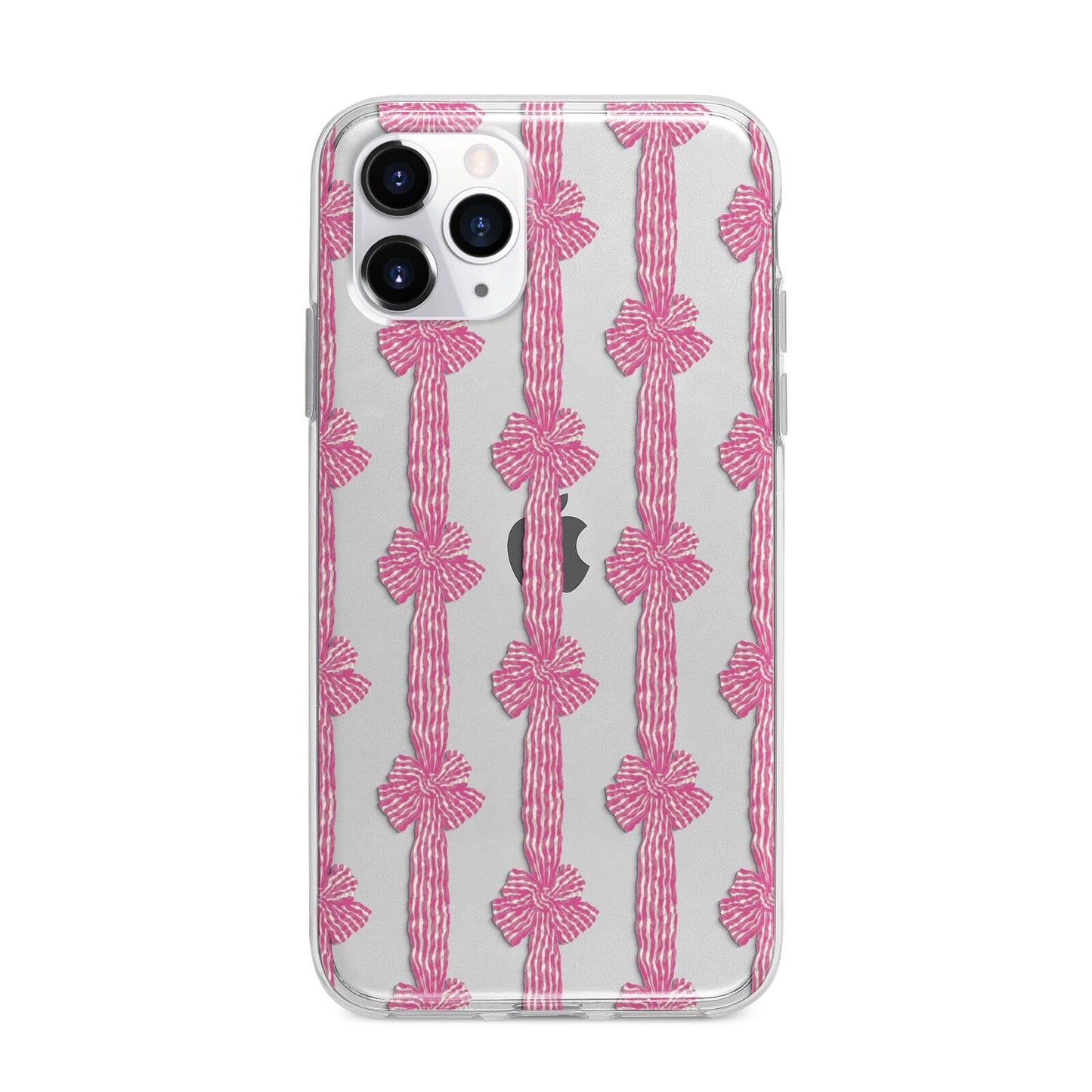 Striped Bow Pattern Apple iPhone 11 Pro Max in Silver with Bumper Case