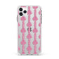 Striped Bow Pattern Apple iPhone 11 Pro Max in Silver with White Impact Case