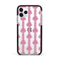 Striped Bow Pattern Apple iPhone 11 Pro in Silver with Black Impact Case