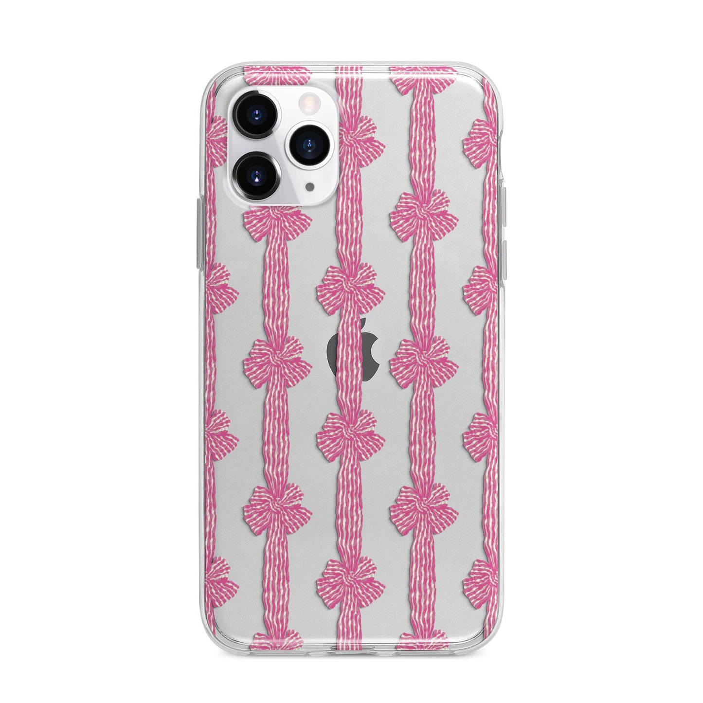 Striped Bow Pattern Apple iPhone 11 Pro in Silver with Bumper Case