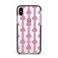 Striped Bow Pattern Apple iPhone Xs Impact Case Black Edge on Silver Phone