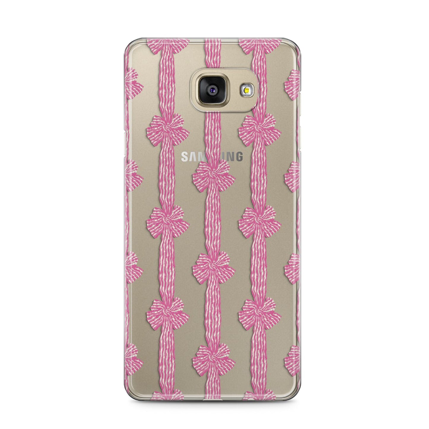 Striped Bow Pattern Samsung Galaxy A5 2016 Case on gold phone