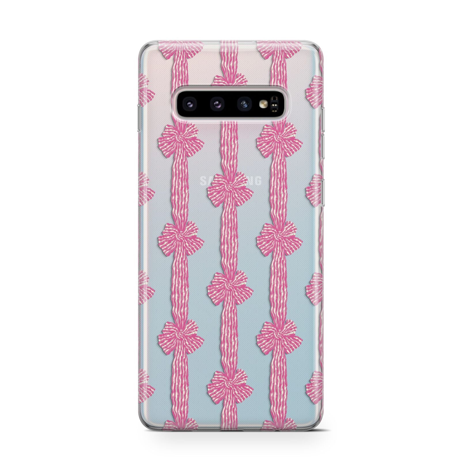 Striped Bow Pattern Samsung Galaxy S10 Case