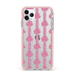 Striped Bow Pattern iPhone 11 Pro Max Impact Pink Edge Case