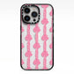 Striped Bow Pattern iPhone 13 Pro Black Impact Case on Silver phone